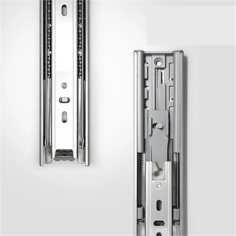 Heavy Duty Silent Drawer Slide Rails Stainless Steel Buffer Damping Cabinet Three Section Ball Bearing Track Two Pieces 500mm 20 Inch Soft Close Hardware for Cabinets and Drawers
