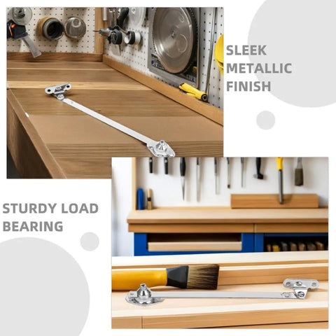 Heavy Duty Lid Stay Hinges Twin Pack With Soft Down And Slow Open Door Action, sleek metallic finish, sturdy load bearing