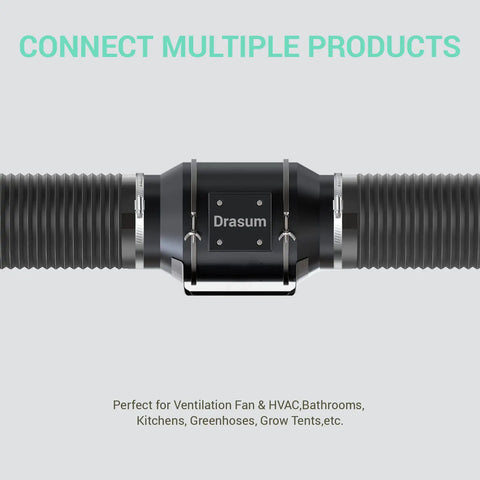 Workhorse Easy Install 4 Inch Dryer Vent Hose With Two Clamps, 6.56 Ft Heavy Duty Flexible Duct connected to ventilation setup