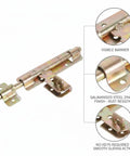 Heavy Duty Galvanized Steel Slide Bolt Gate Latch For Outdoor Garden Fences Barn Doors And Shed Entrances shown from side, rust resistant finish.