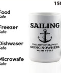 15oz White Sailor Coffee Mug Gift For Boaters And Boat Captains, Funny Lake Scene, The Art Of Sailor Gifts, sailing design