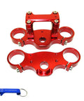 Red CNC Aluminum Triple Clamp Set For Pit Dirt Bike Forks 45mm And 48mm With 22mm Handlebar 165mm Center To Center