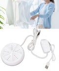 Compact Portable Mini Washing Machine With Turbine Tech For Clothes And Dishes Featuring Remote Control And Four Speeds for easy travel cleaning with USB power.