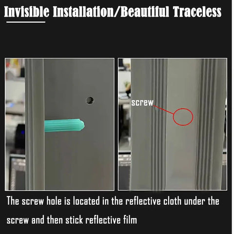 Installation details for Heavy Duty Reflective Garage Wall Guard Plus Slick Rubber Corner Protector installation process.