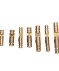20Pcs Invisible Concealed Barrel Hinges Set For Wooden Jewelry Boxes And Cabinets With Gold Copper Finish, various sizes displayed