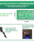 Mini 15W Tesla Coil Kit For DIY Electronics, Music Tesla Coil And Plasma Speaker, PCB dimensions shown with adapter and arc image