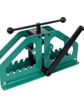 Heavy Duty Manual Tube Roller Bender Pipe Bending Machine Green Carbon Steel Constructed For Durability And Space Saving Compact Design, hand crank view.