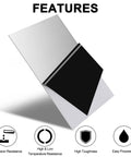 Angled view of CKVIHAV 304 stainless steel sheet, 8x12 inches, 1/16 inch thick, frosted snow surface
