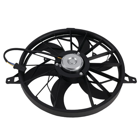 Top Shelf Slick Radiator Cooling Fan Assembly Direct Swap For 2004 Jeep Grand Cherokee 4 Liters And 2004 Through 2006 Jeep Liberty Engines knockout quality replacement, front view
