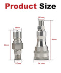 Two Piece Hydraulic Quick Coupling Adapters M14 To M16 For Mini Excavator Hoses with size dimensions shown front view