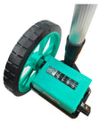 Lock In Exact Property Lines With This Rock Solid Hand Pushed Distance Measuring Wheel showing digital display and smooth rolling wheel.