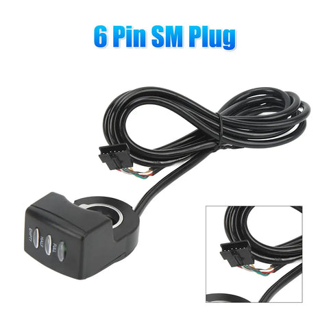 Thumb Throttle For Electric Bikes And Scooters With Battery Display 36V 48V Power Accelerator 65 Inch Cable Fits 22mm Handlebars Easy Install On Seven Eighths Inch Bars Smooth Response Speed Control
