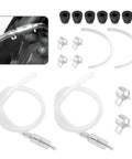 2 Set Brake Bleeder Kit for Cars and Motorcycles, Universal Brake Fluid Bleeder Tool With 4 Bleeder Hoses, 2 One Way Check Valves, Clamps and Caps shown.