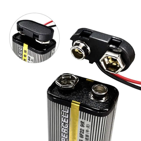 Ten Pack T Type 9 Volt Clip Battery Connector With Hard Plastic Shell For Diy Projects And School Experiments Easy Solder Tail Durable Build Reliable 9V Power Clip Kit For Labs And Hobbyists, 9V clip with hard plastic shell on battery
