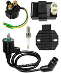 Honda Recon 250 CDI Box Kit With Ignition Coil And Voltage Regulator Rectifier Starter Relay Solenoid And Spark Plug