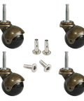 Slap These Dang Solid Ball Caster Wheels Onto Your Vintage Furniture Replacement Quiet Polyurethane Swivel Castors That Roll Smooth As Butter Across Hardwood Floors In Seconds - set of four black ball casters with mounting hardware.