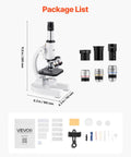 Kids And Adults Microscope With 40X To 2000X Magnification, Professional Compound Microscope With LED Illumination shown with accessories