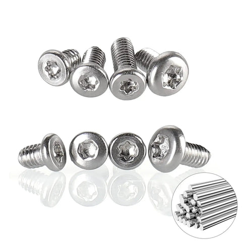 Hella Tough 304 Stainless Steel Pocket Knife Handle Screws And Shaft Pivot Pin Rivets 100 Piece EDC Folding Hardware Kit assorted screws.