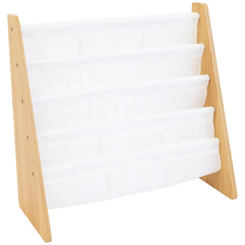 4-Tier Front-Facing Kids Book Display Organizer For Playrooms And Bedrooms Montessori Toddler Bookshelf In Natural Wood And White