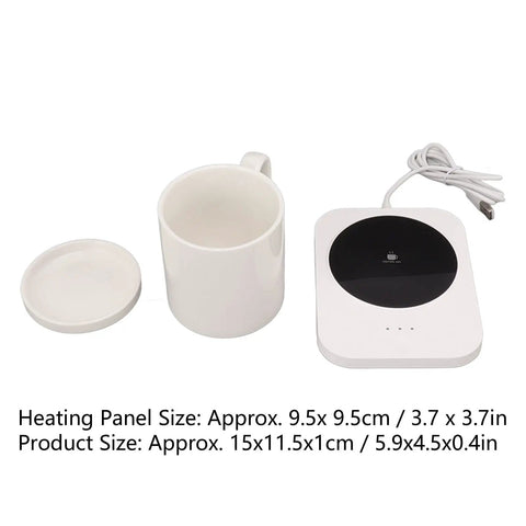Kick Those Cold Coffee Sips To The Curb With This Electric Desk Mug Warmer Featuring Three Custom Temperature Settings To Keep Your Daily Grind Piping Hot All Day Long Smart Cup Heater For Office, with mug and heating panel.
