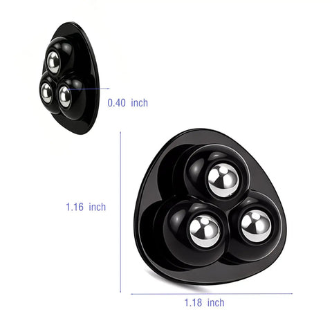 Self Adhesive Mini Caster Wheels For Appliances 8 Pack, black triangular rollers with measurements for countertop use