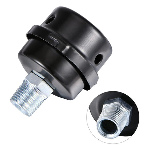 Close-up of Heavy Duty One Half Inch Thread Air Compressor Silencer Filter Metal Intake Muffler 20mm Diameter Noise Reduction Muffler