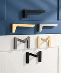 Dope Brushed Gold Cabinet Handles 64mm Drawer Pulls For Wardrobes And Furniture on blue and white drawers