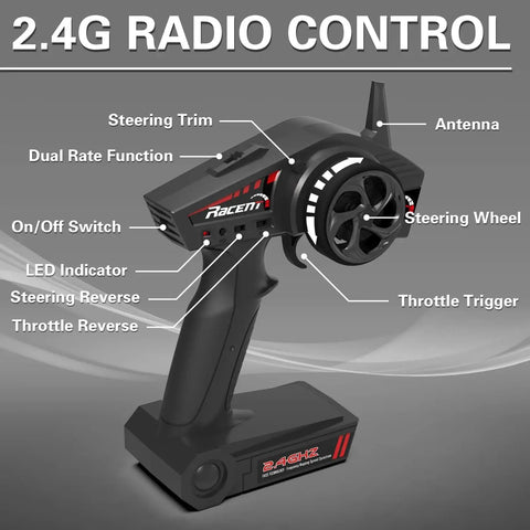 2.4G radio control for Go Fast RC Boat For Pool And Lake With 2.4GHz Remote Control Water Cooling System Adult Friendly Electric Boat