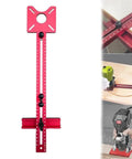 Built Tough Three In One Router Milling Groove Bracket with Smooth Slide Jig Templates, red aluminum guide for precise routing.