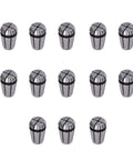 13 Piece ER11 Spring Collet Set 1mm to 7mm for Milling Lathe Chucks arranged in rows