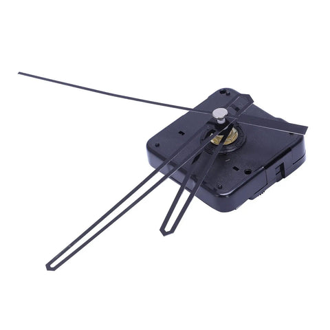 DIY Friendly No Nonsense Wall Clock Repair Kit With Pendulum Movement And Quartz Motor showing black hands and fittings