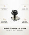 Keyless Mechanical Combination Cam Lock in Gold Zinc Alloy for Drawers and Cabinets, Durable 1 Pack, Easy Install, Rotating Dial