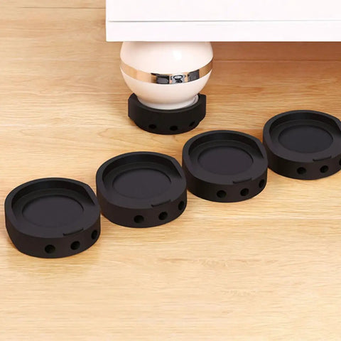 4 Pack Black Rubber Anti Skid Shock Absorbing Mats For Washing Machines And Furniture Feet Pads No Tools Needed To Stop Scratches