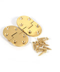 Premium Brass Hinge Set 2 Pack For Fold Down Tables Durable Round Edge Flaps with screws included, 2-1/2 x 1-1/2 inch