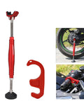 Motorcycle Front And Rear Wheel Stand Lift Portable Trail Stand Sixth Generation Red Compact 29cm Travel Size for Dirt Bikes