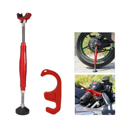 Motorcycle Front And Rear Wheel Stand Lift Portable Trail Stand Sixth Generation Red Compact 29cm Travel Size for Dirt Bikes