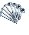 Close-up of 63mm Pocket Hole Screws 100 Pack For Woodworking Semi Self Tapping Crosshead Galvanized Carbon Steel Fits 25 32 38 50 63mm Jigs Slotting Link Pieces DIY Projects