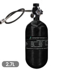 4500 Psi 2.7L Carbon Fiber Scuba Tank With Paintball Fill Station Valve Regulator Gauge, black composite cylinder