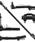 Beefed Up Front Tie Rod Ends Kit For Ford F250 F350 Super Duty 2005 2016 4WD 4x4 Outer Tie Rod End Link With Adjusting Sleeve Drag Link And Pitman Arm Suspension Kit 5 Pieces, black steel steering parts