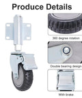 Heavy Duty Gate Support Wheel That Handles Weight Like A Champ And Rolls Buttery Smooth With Spring Loading And Foot Brake, 360 degree rotation and brake design.