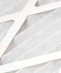 Close-up of pleats in Six Pack Pleated MERV 8 Air Filter 13.75 X 23.75 X 0.75 Inch Fits Home HVAC System For 14 X 24 X 1 Nominal Size Reduces Dust Allergens And Contaminants For Cleaner Air At Home