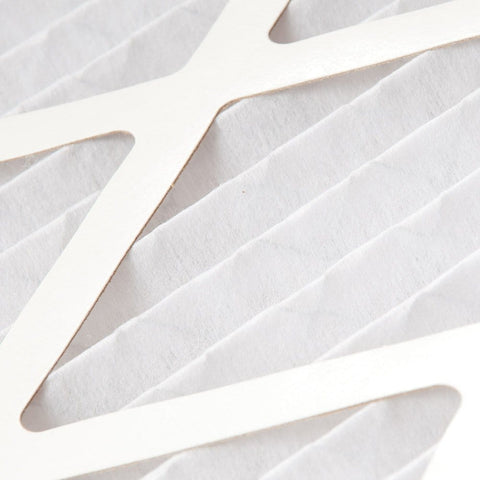 Close-up of a Pleated MERV 12 Air Filters 16x25x1 Actual Size 15.5x24.5x0.75 Six Pack For High Efficiency HVAC Filtration filter material