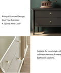 Six Pack One And A Quarter Inch White Glass Crystal Cabinet Knobs Gold Brushed Brass Round Drawer Pulls For Dresser Closet Kitchen Cabinets And Bifold Doors Hardware Sleek Swanky Finish on dark dresser