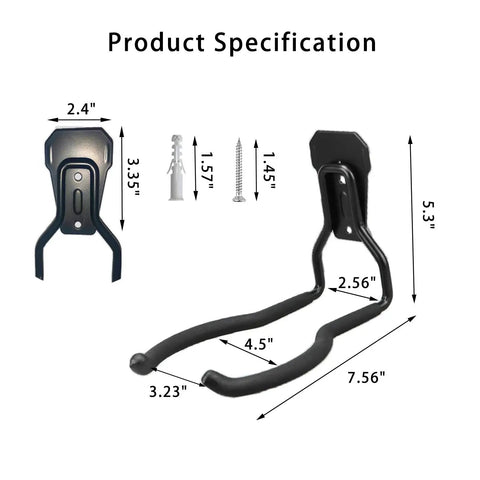 Four Pack Weed Trimmer Hanger Set With Stainless Steel Screws And Anchors Heavy Duty Garage Wall Tool Rack dimensions
