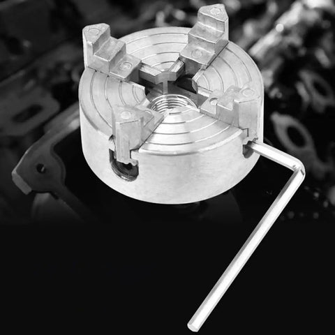 Mini Four Jaw Lathe Chuck Hand Clamp Zinc Alloy For Precision Machining And Workshop Use with hex key