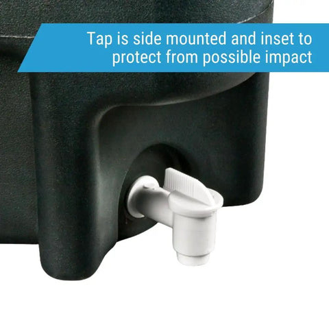 Close-up of side-mounted tap on the Road Ready Heavy Duty Portable Hand Washing Station featuring a 6.6 gallon water tank.