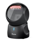 Hands Free 2D Barcode Scanner With USB Desktop Connection Omnidirectional QR Code Reader, black design, LED indicators