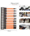 Must Have 3 Piece Torx Bit Set For T5 To T40 Impact Drivers With High Strength Alloy Steel And Shock Absorbing Torsion Design For Professional Jobs, 75mm 13pc