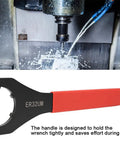 Heavy Duty Clamp Nut Wrench For ER32 Collet Chuck Fits CNC Lathe Shank Adapter Tool with strong ergonomic handle and precise grip.