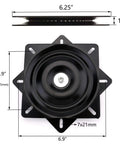 6.25 Inch Bar Stool Swivel Plate Replacement With Beefy Heavy Duty Square Swivel Mechanism Ball Bearing Turntable Base, top view